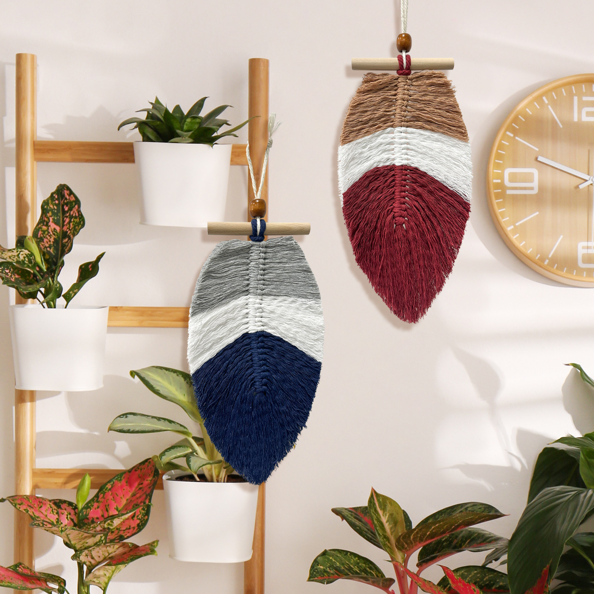 Title 3, Bohemian G159 Woven Leaf Ornaments Wall-mounted...