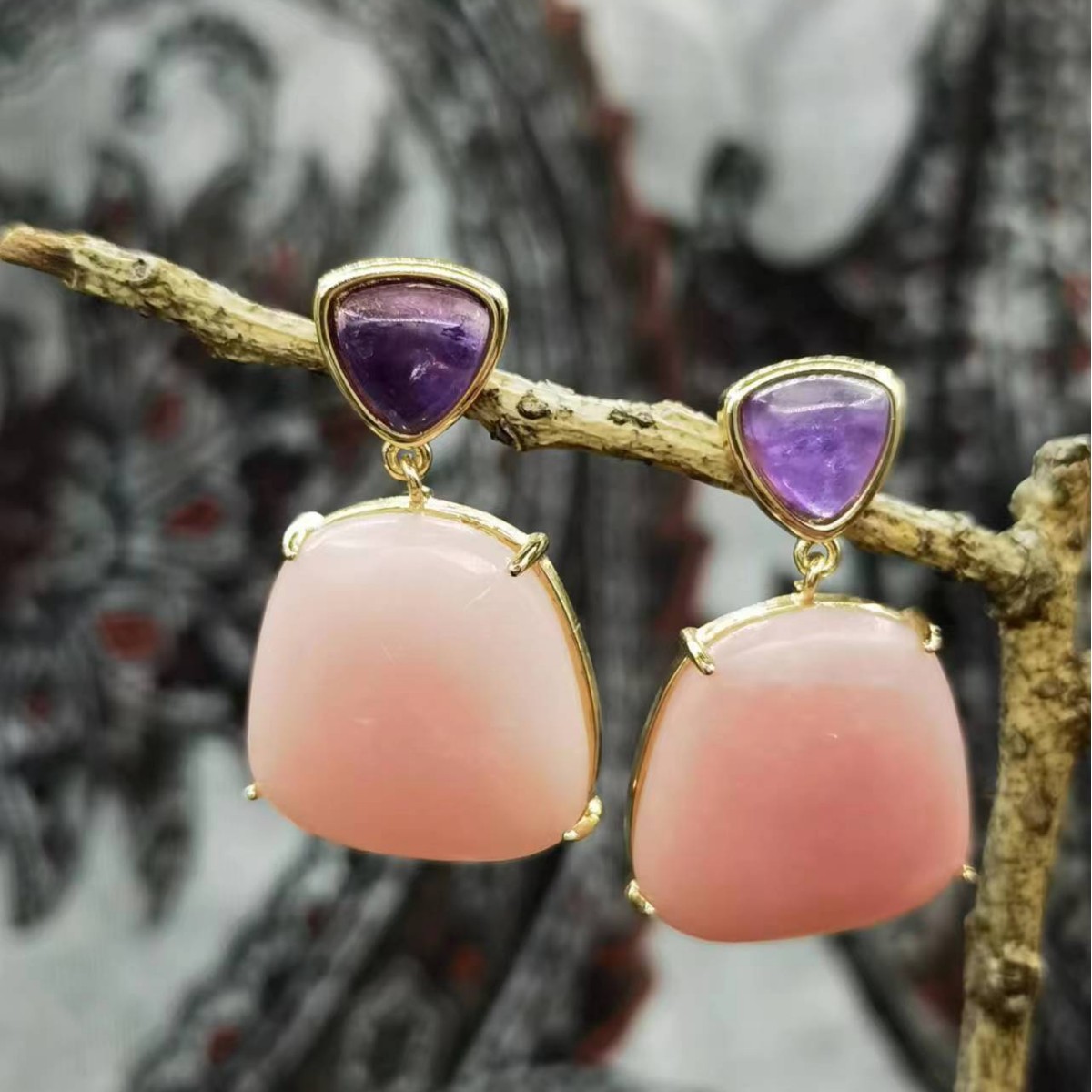 Fashionable Jelly-Color Long Geometric Earrings For Women