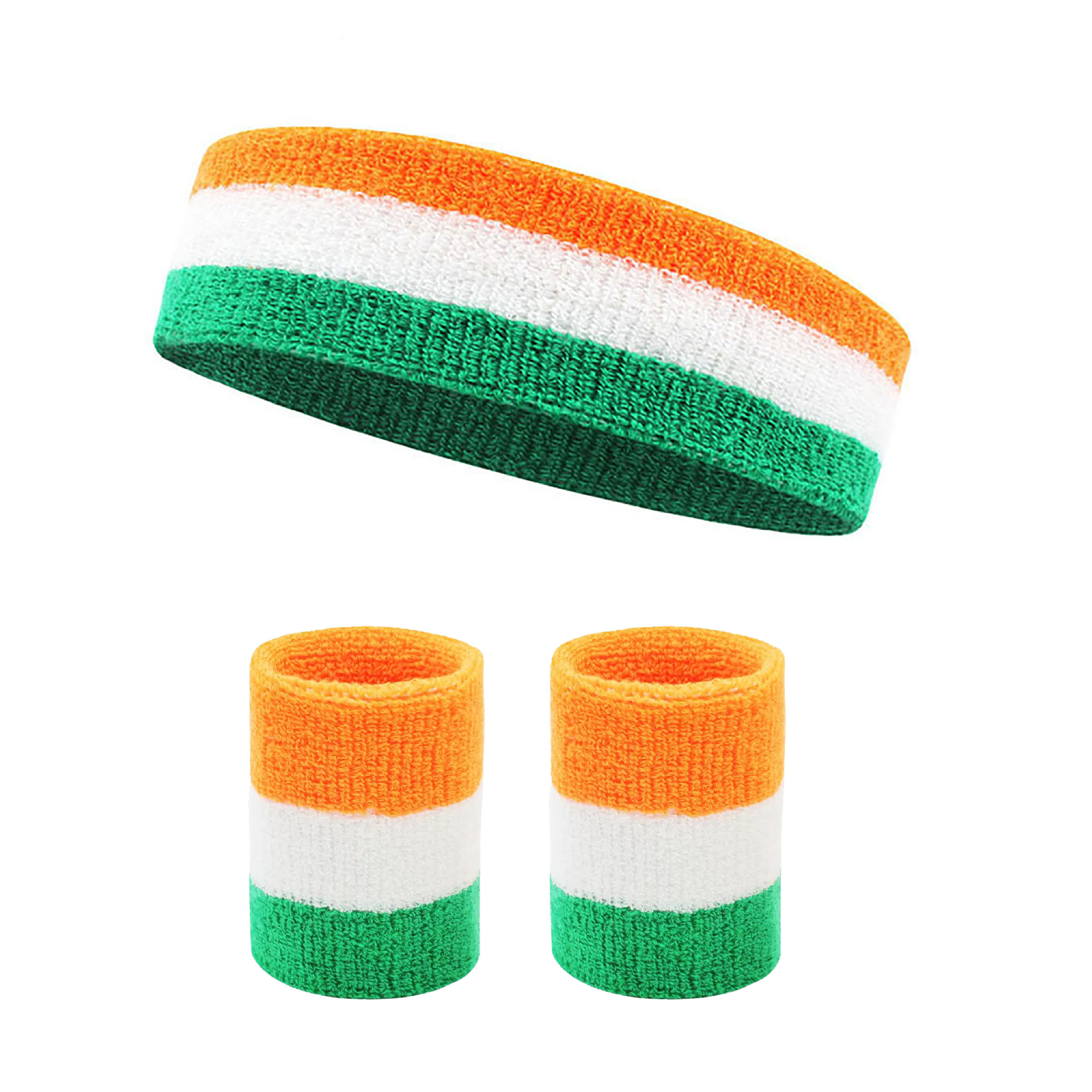 Sweat-Absorbing Headband And Wristband Set For Running And Fitness Exercises