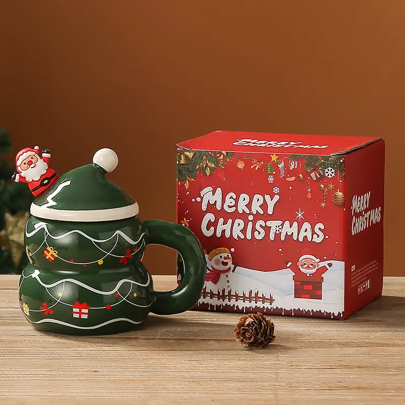 Christmas Ceramic Cartoon Snowman Large-capacity Water Cup