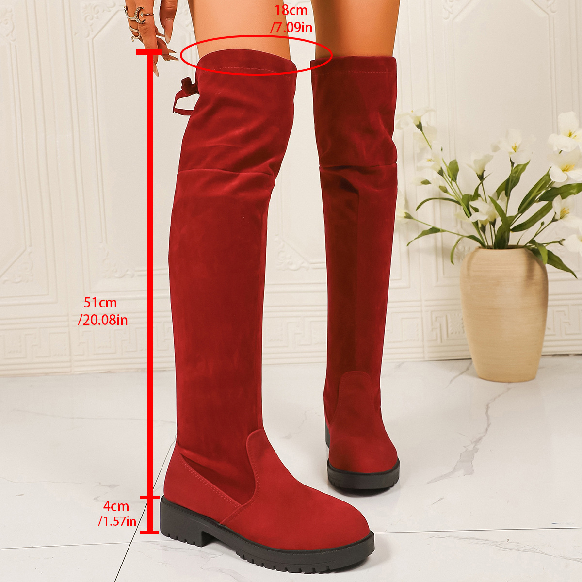 Women’s Elastic Knee-High Boots