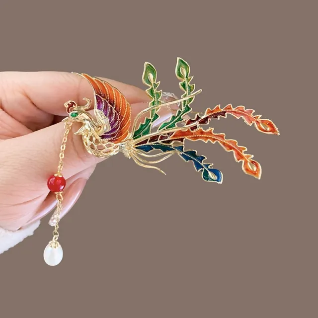 Phoenix Brooch Temperamental Tassels High Sense Ancient Style Han Cheongsam Accessories Phoenix Tassel Brooch - Shop at LoveMi