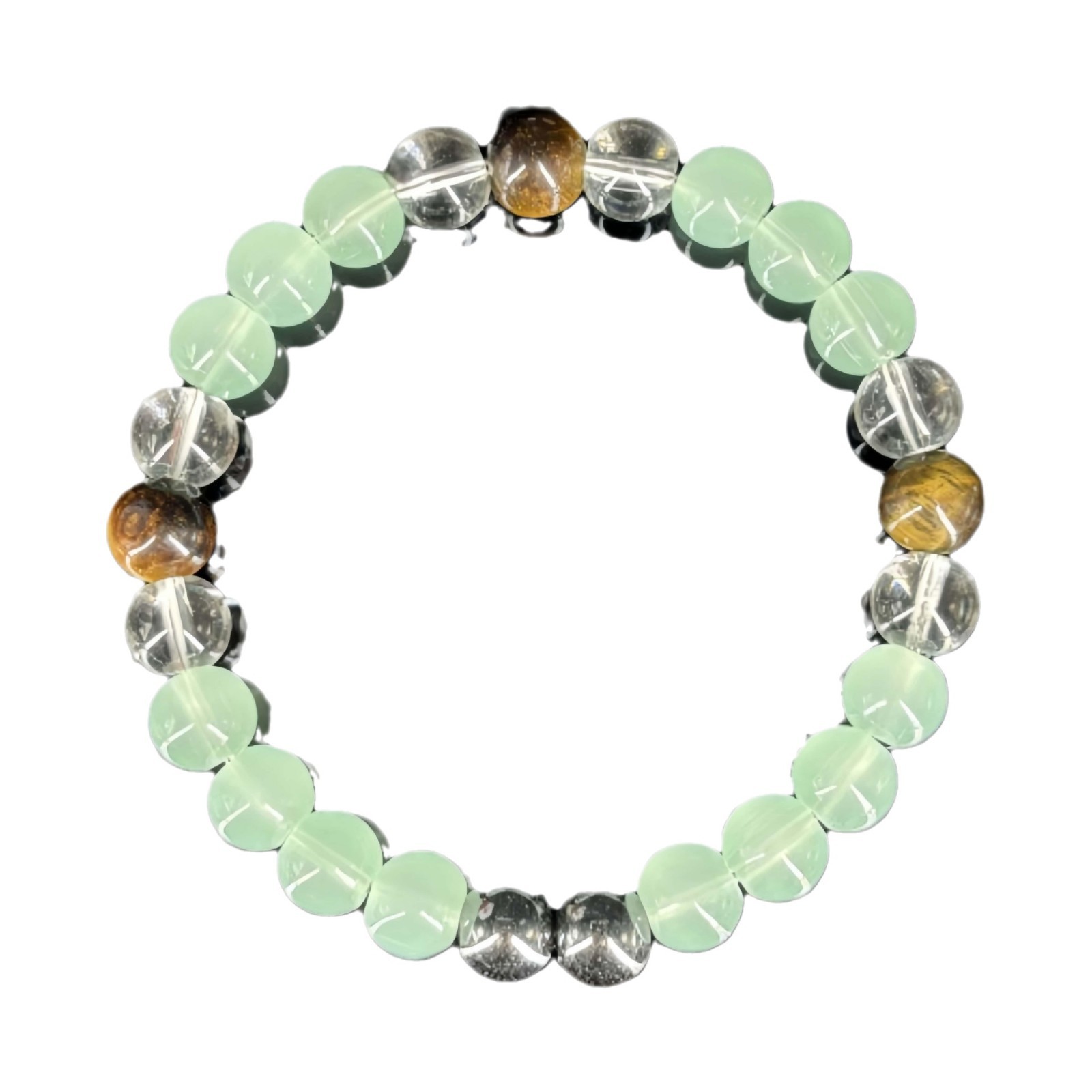 Tiger Eye And Clear Quartz Bracelet
