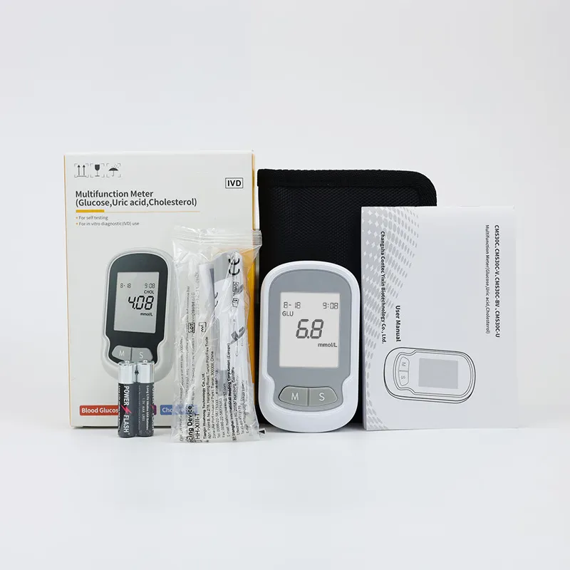English Blood Glucose Uric Acid Cholesterol 3-in-1 Analyzer - 4 Style