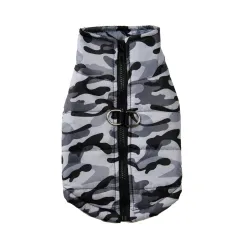 Pet Clothing Winter Thickened Dog Camouflage Clothes - 588 Black Gray Camouflage - View 1