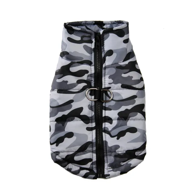 Pet Clothing Winter Thickened Dog Camouflage Clothes 588 Black Gray Camouflage - Shop at LoveMi
