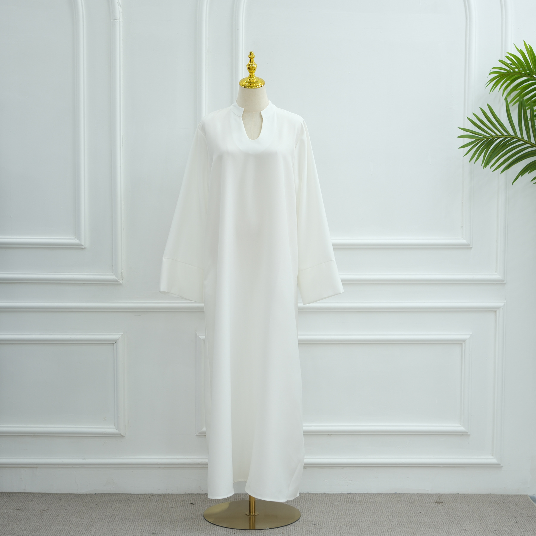 European And American Loose Casual Solid color Robe White - Shop at LoveMi