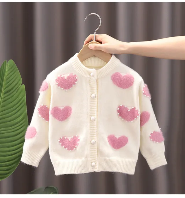 Autumn And Winter Baby Sweater Love Coat Beige - Shop at LoveMi