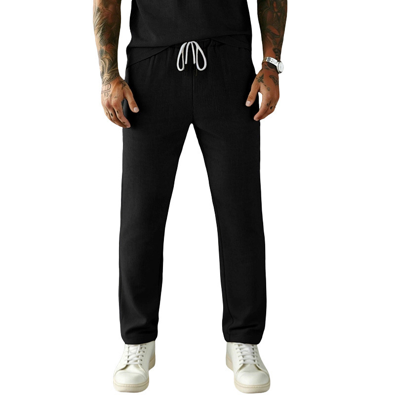 Mens Corduroy Slim Straight-fit Loose-fitting Trousers