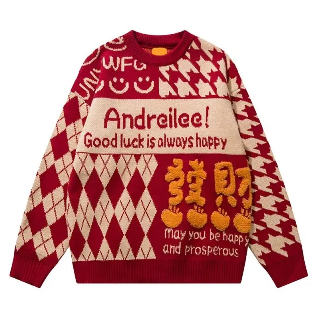 All matching Autumn And Winter Round Neck Sweater Sweater Red - Shop at LoveMi