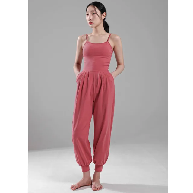 One piece Ankle tied Yoga Clothes Pullover Sling Pink - Shop at LoveMi
