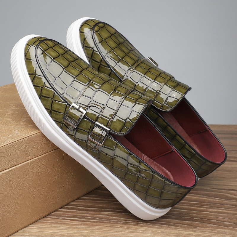 Shiny Slip-on Loafers Trendy Pebble-soled Shoes