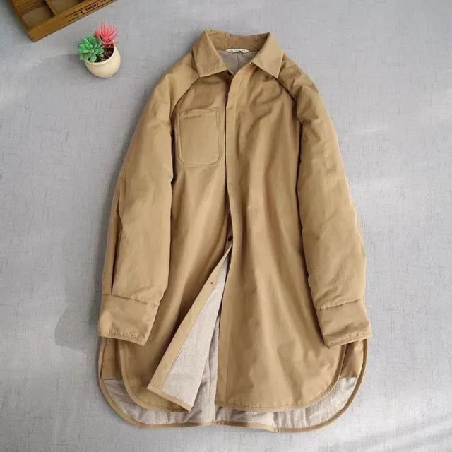 Women's Winter Warm Thick Quilted Shirt Khaki - Shop at LoveMi