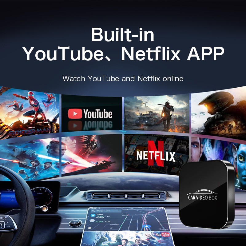 Wireless CarPlay Box Car Navigation CarPlay Adapter Video Upgrade Box With Dual WiFi