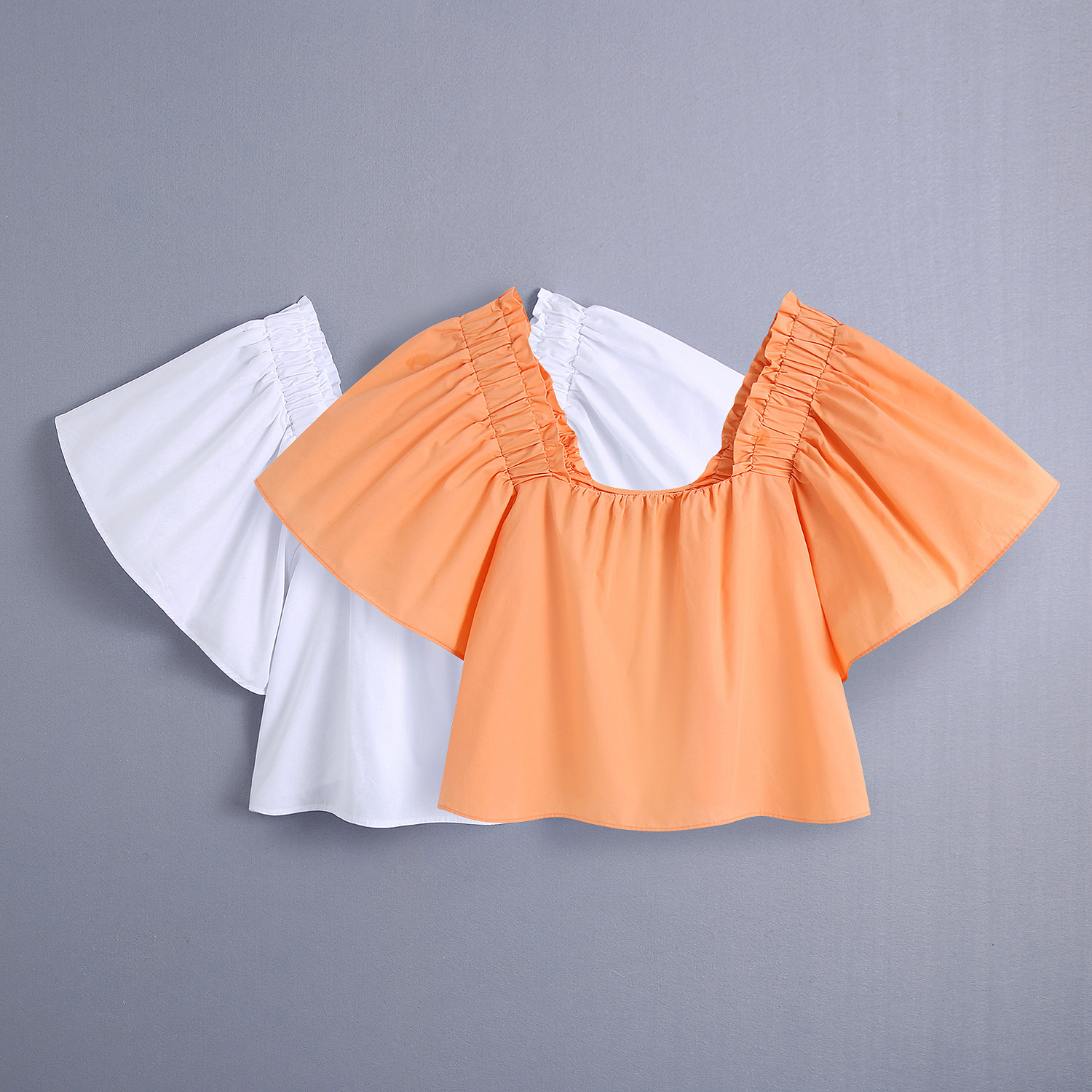 Title 1, New European And American Puff Sleeve Silk Soli...