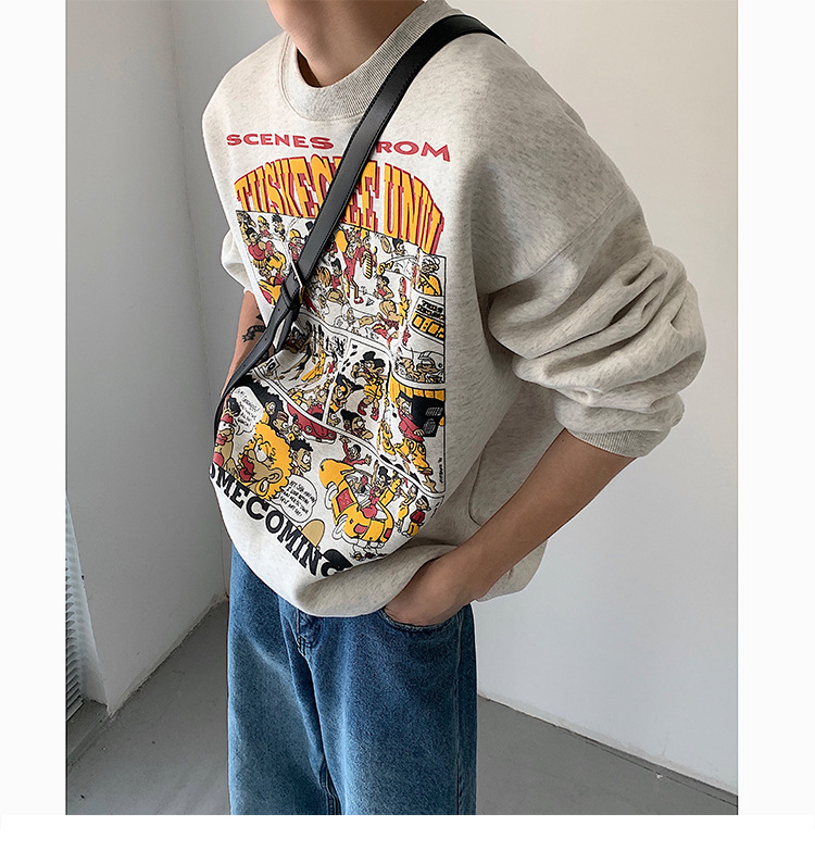 Title 2, Street Trend Cartoon Print Sweatshirt Crew Neck...