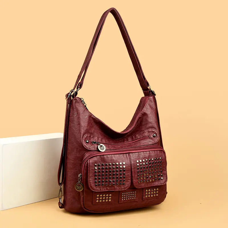 Vintage Motorcycle Bag, Large-capacity Shoulder And Crossbody