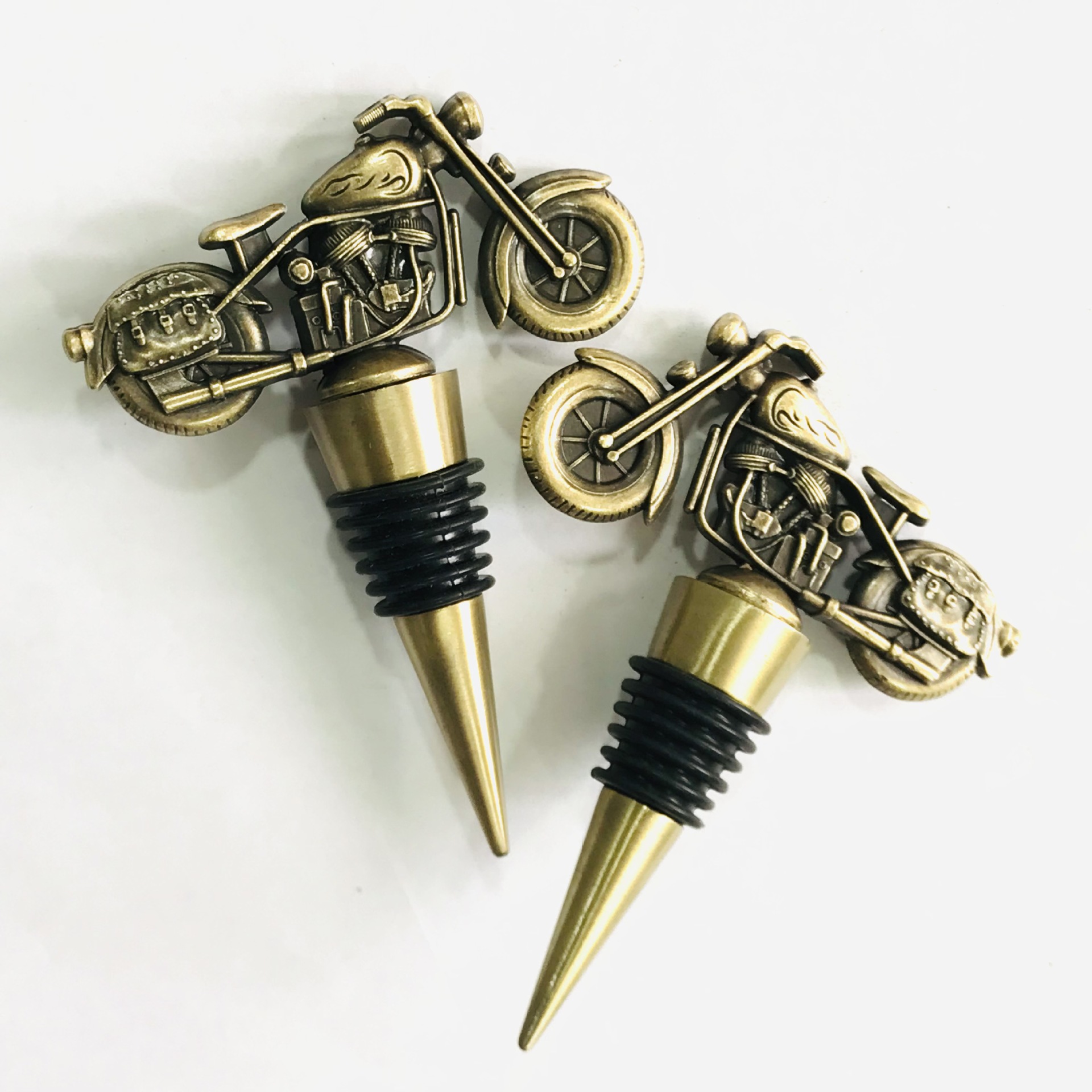 Zinc Alloy Plating Retro Bronze Riding Motorcycle Wine Stopper