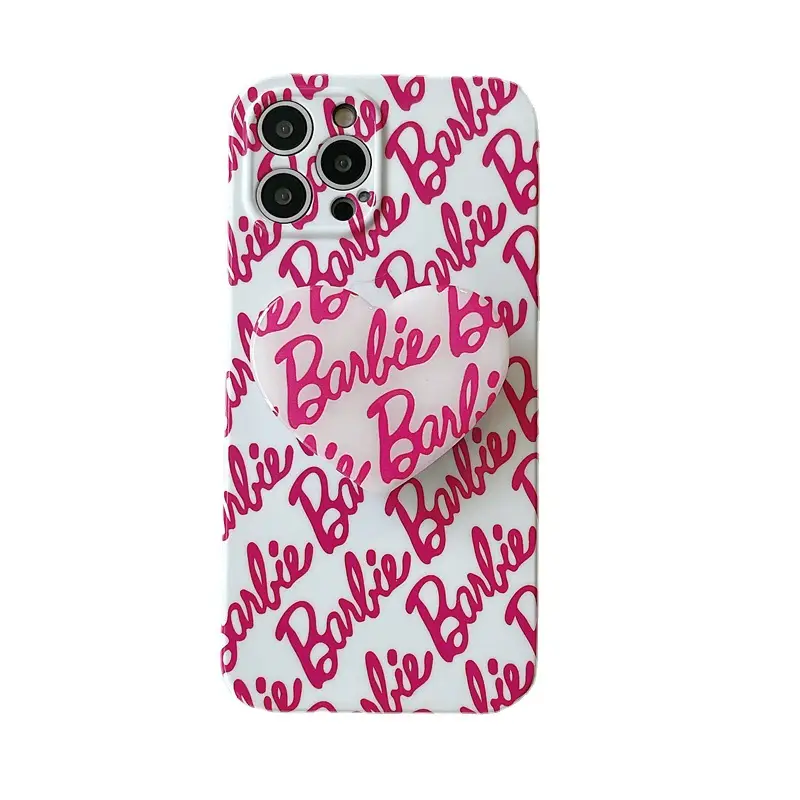 Rose-Red Barbie Letters For 14pro Max Phone Case