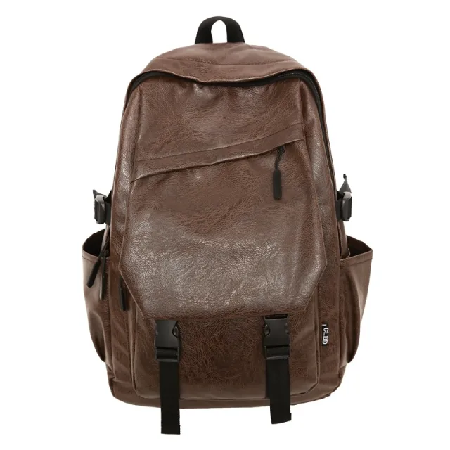 Waterproof PU Soft Leather Men's Business Backpack Brown - Shop at LoveMi