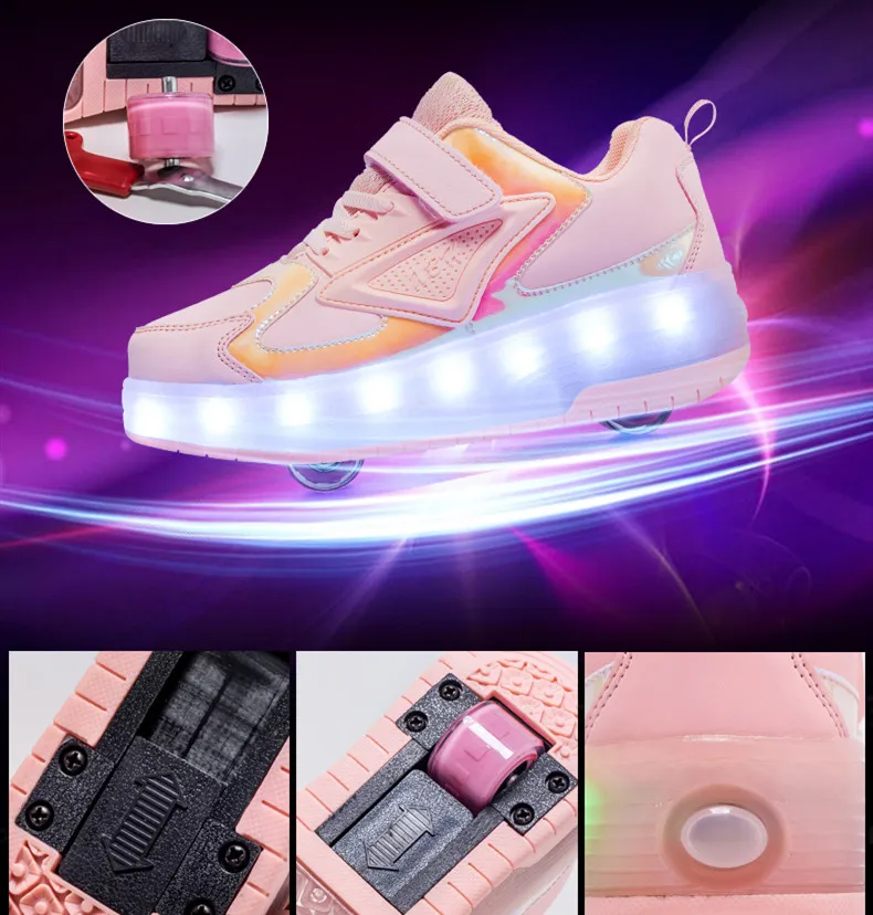 Title 6, Heelys esportivos ultraleves com LED e carregam...