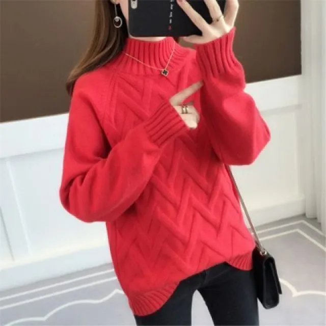 Idle Style Fashion Knit Top Women Red - Shop at LoveMi