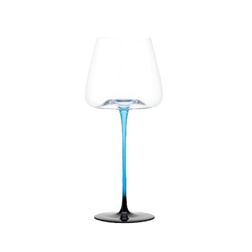 Black And Blue Bow Tie Crystal Burgundy Blue Rod Red Wine Glass