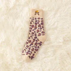 Autumn And Winter New Socks Women's Thickened Fleece-lined Warm - Leopard Print - View 1