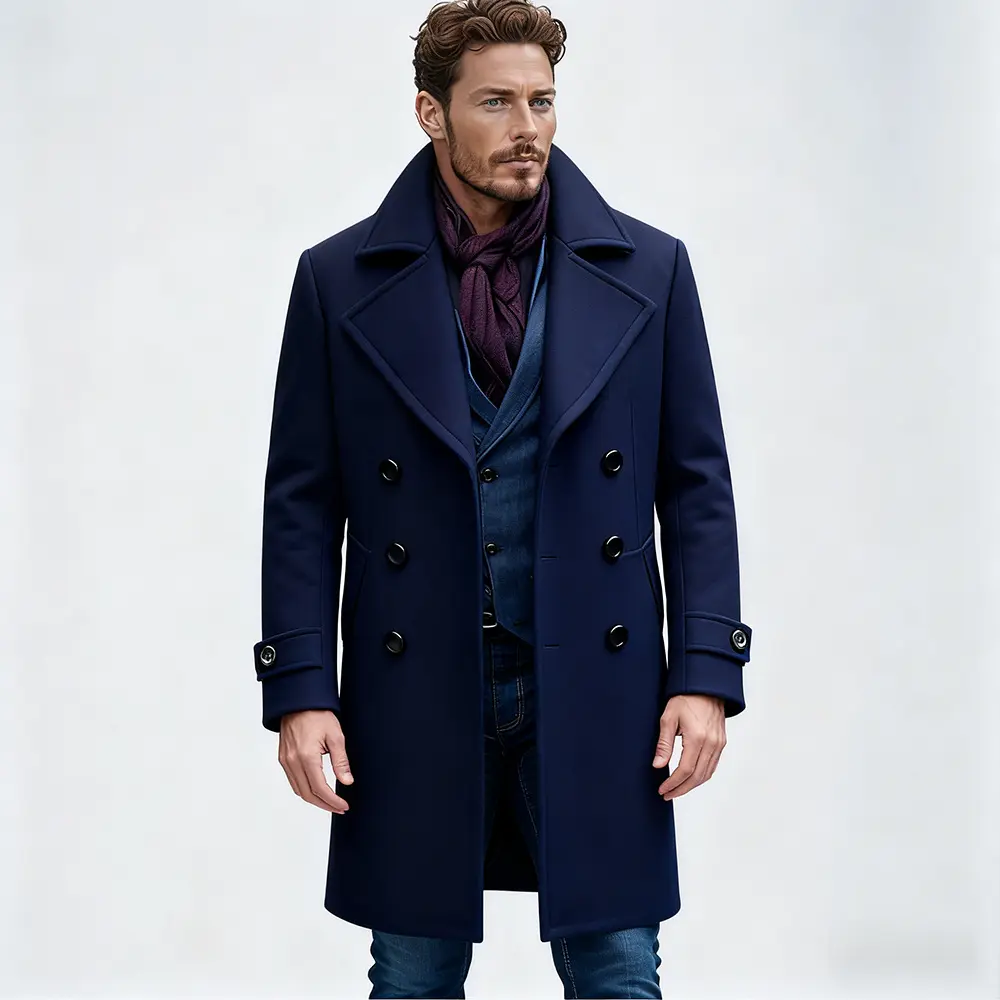 Cotton-padded Wool Coat Fashionable Lapel Outerwear