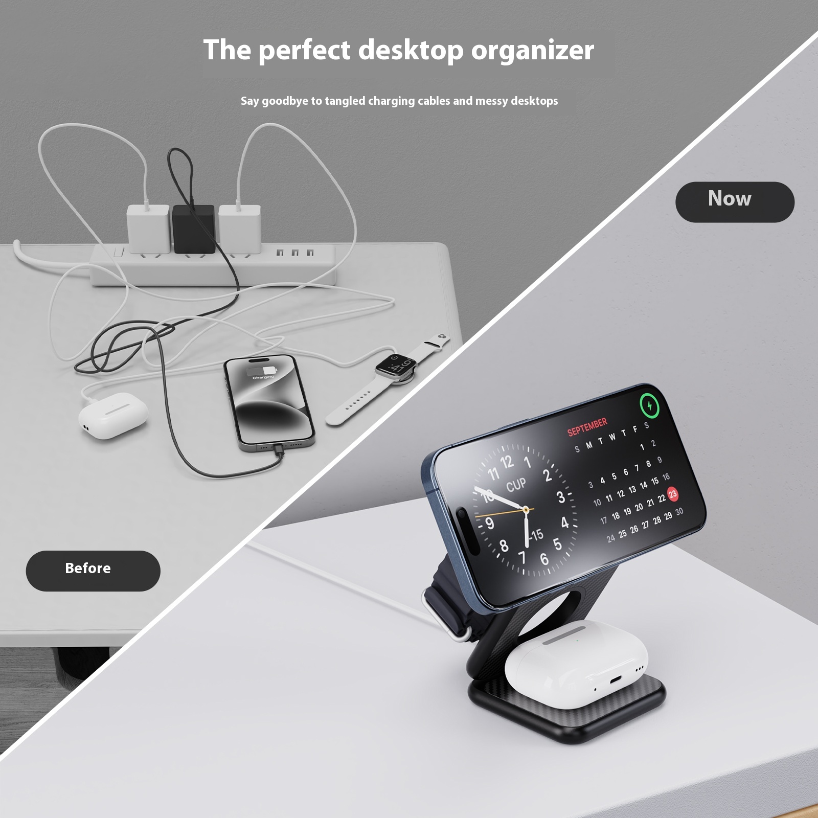 Carbon Fiber Three-in-one Magnetic Wireless Charger