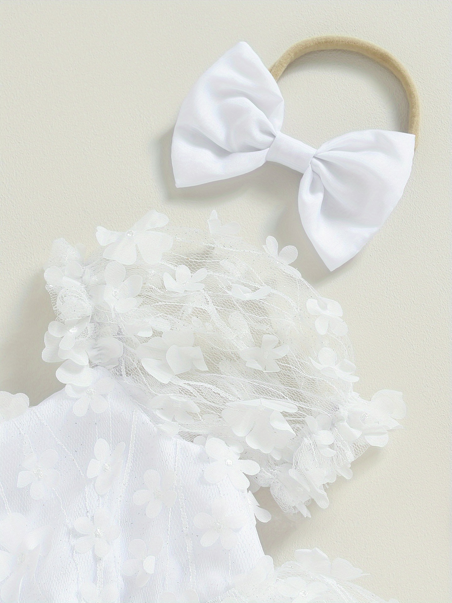 Two-piece Floral Short-sleeve Romper Set For Baby Girls