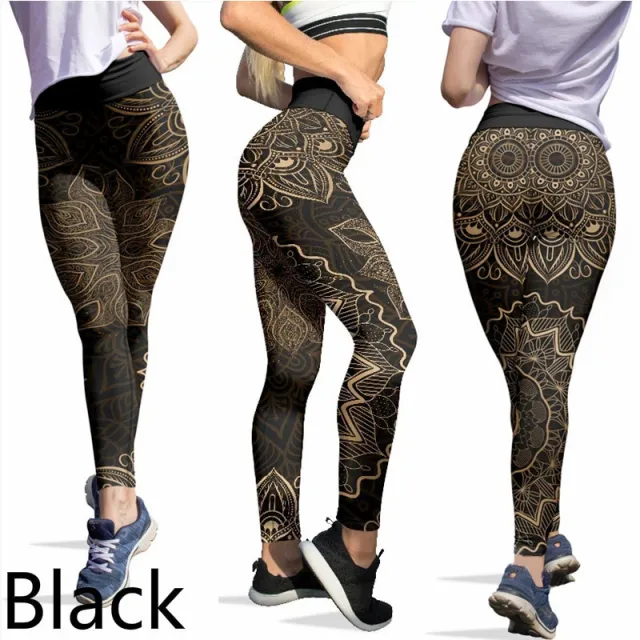 Slim fit Printed Trousers Yoga Pants Black - Shop at LoveMi