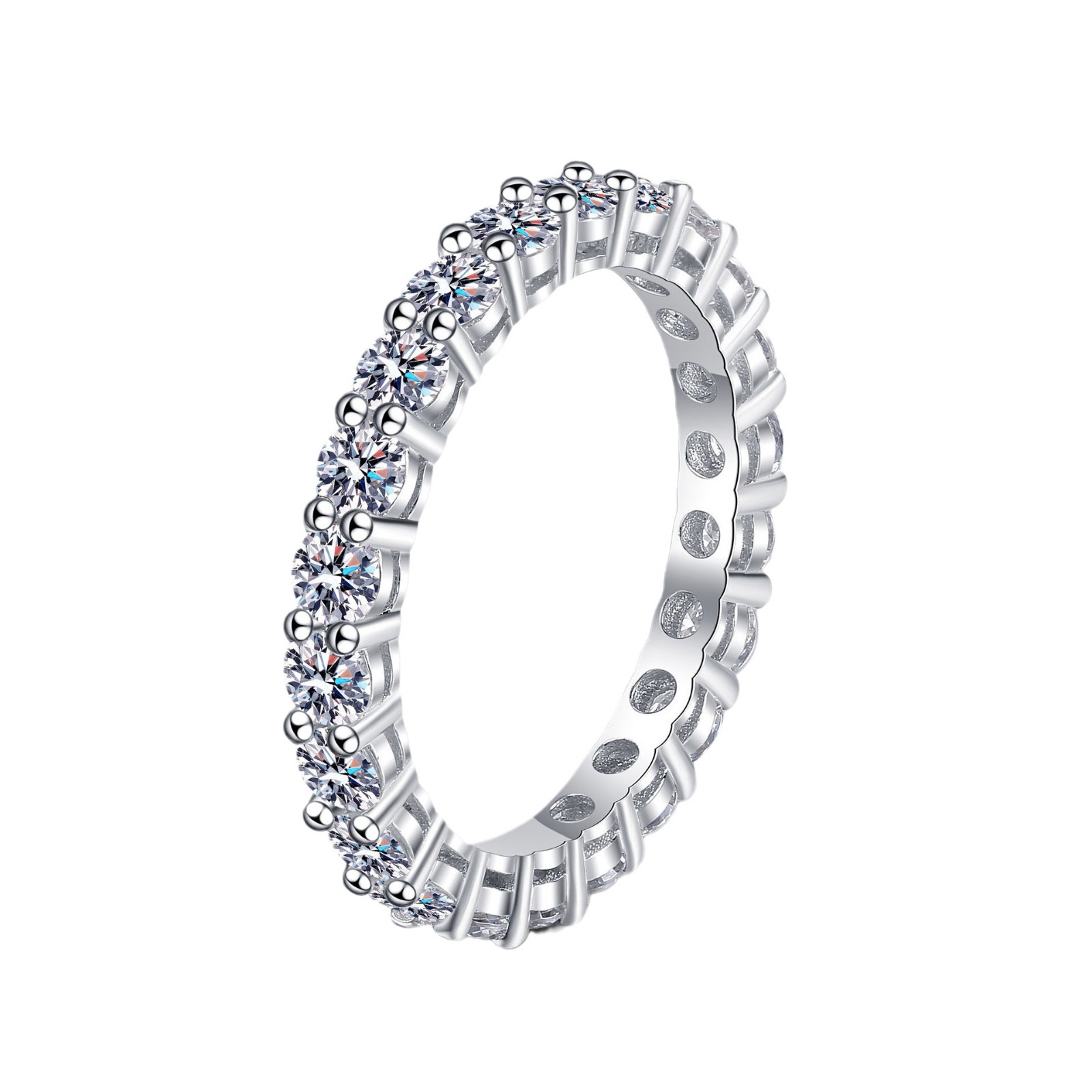 S925 Sterling Silver Moissanite Ring Female 22 Karat Plated