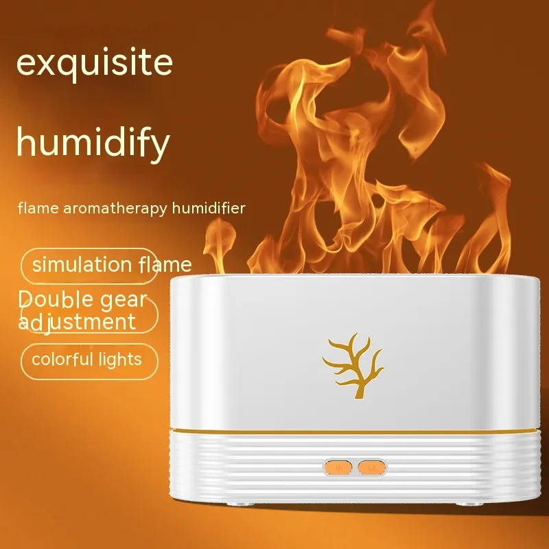 Flame Humidifier USB Smart Timing LED Electric Aroma Diffuser Simulation Fire Night Lamp Home Decor – image 8