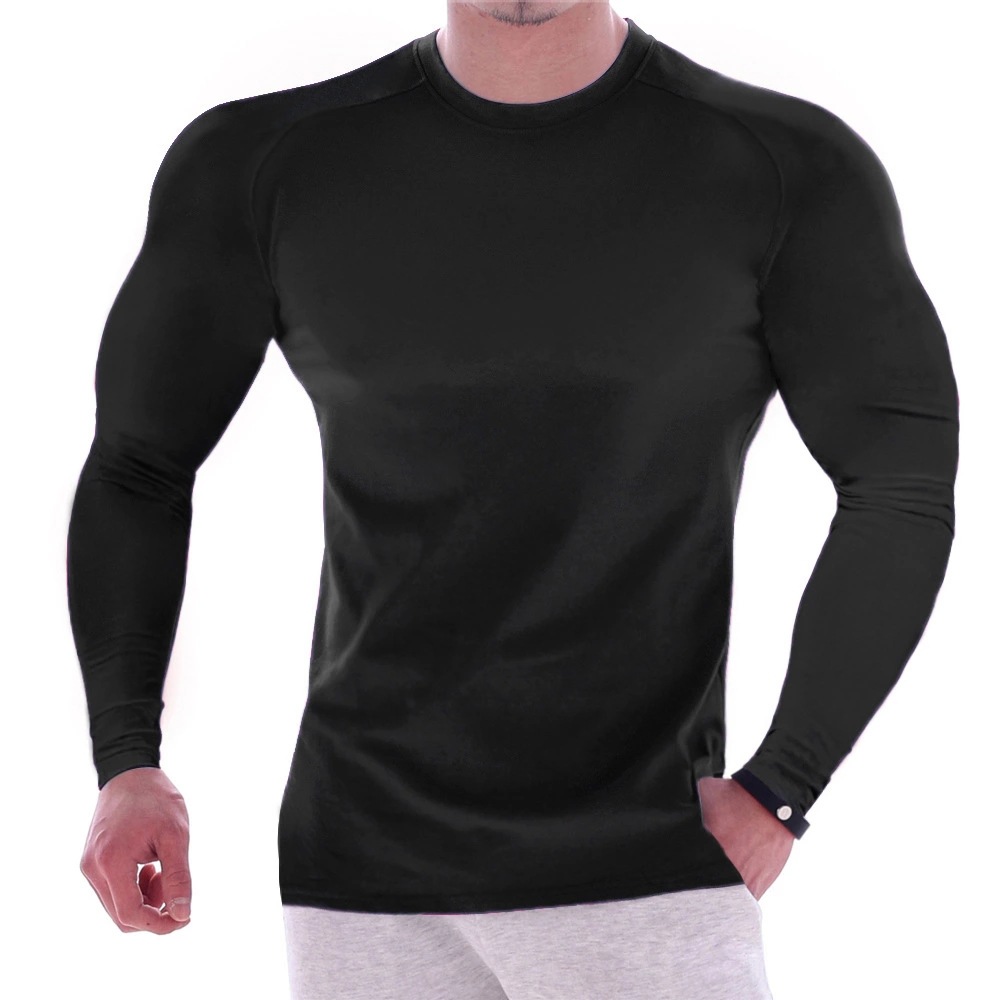 Title 19, T-shirt de sport fine pour hommes col rond slim...