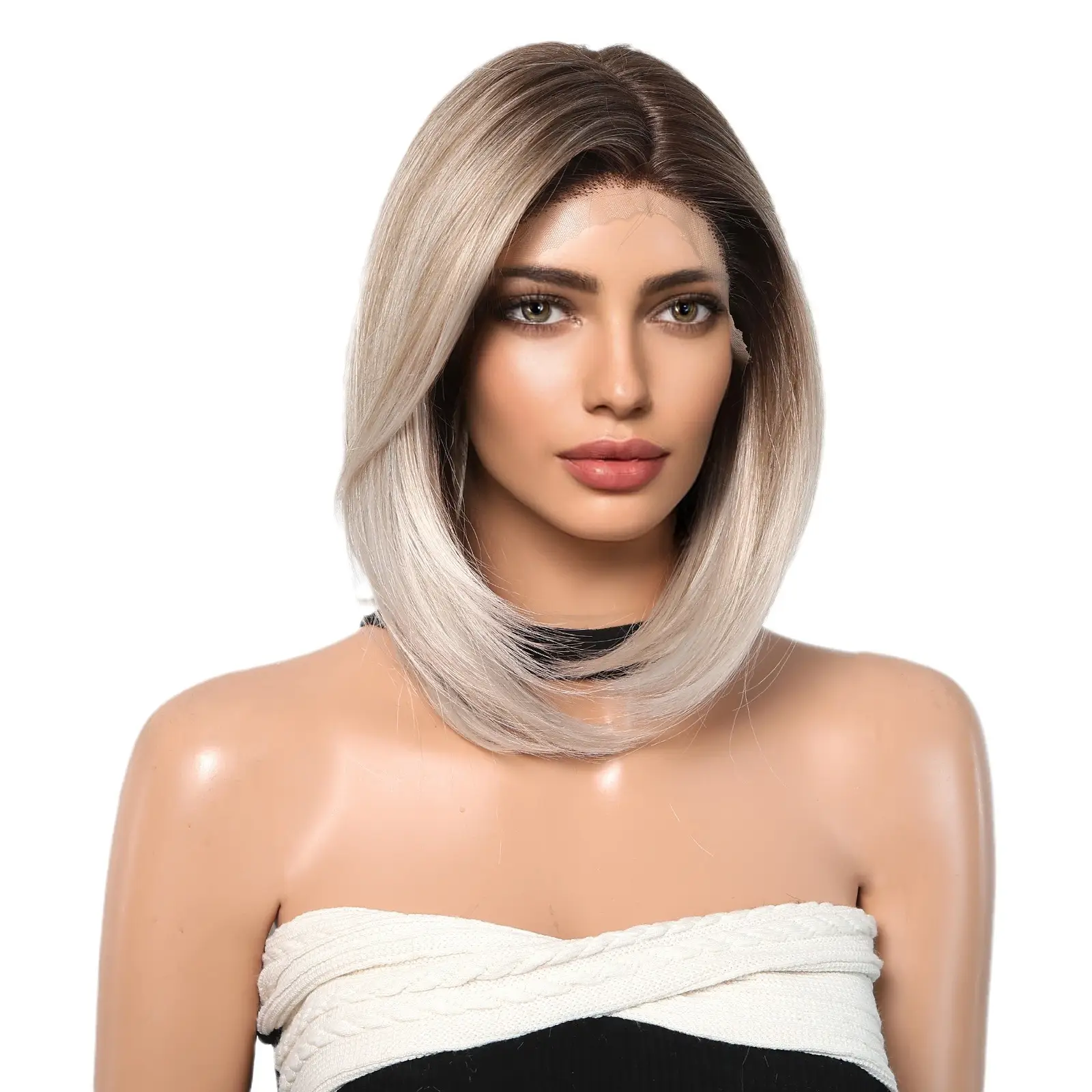 Front Lace Bob Wig in Natural Straight Style