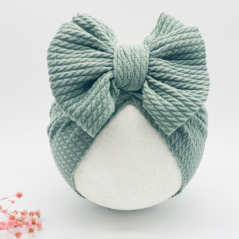 Title 9, New Sunken Stripe Double-layer Bow Baby Hat