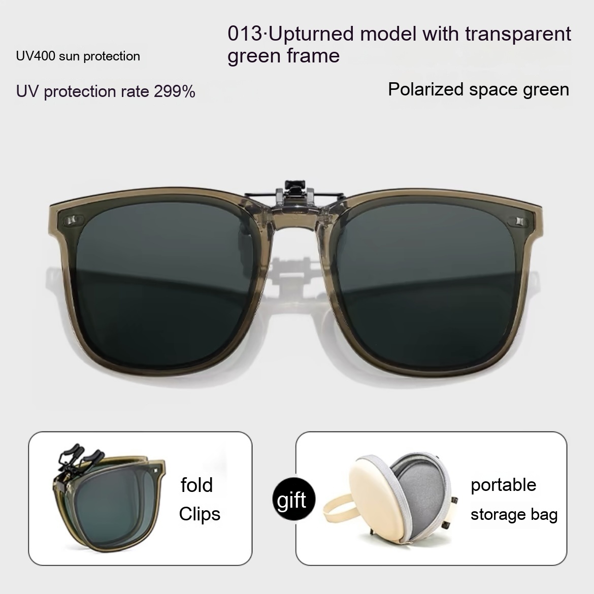 Foldable Polarized Sunglasses Clip Sun Protection UV Protection - Image 6