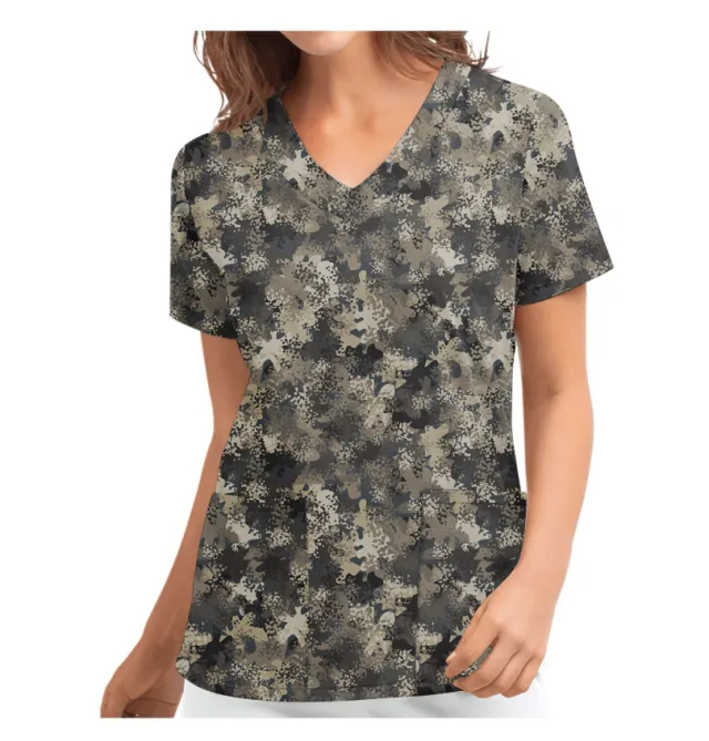 Christmas Women's Short sleeved V neck Protective Clothing Nursing Gown Top Style 4 - Shop at LoveMi