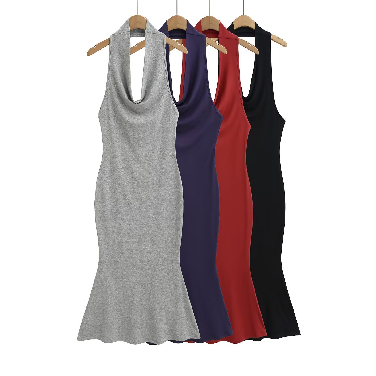 Bare Back Tight Sexy Sheath Fishtail Dress