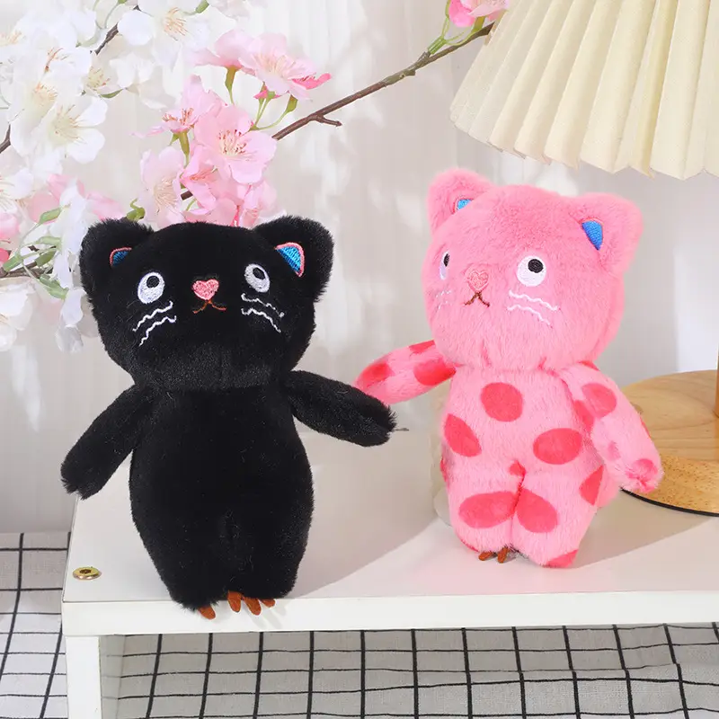 Cat Plush Doll Keychain Girls Bag Accessory Charm Claw Machine Toy