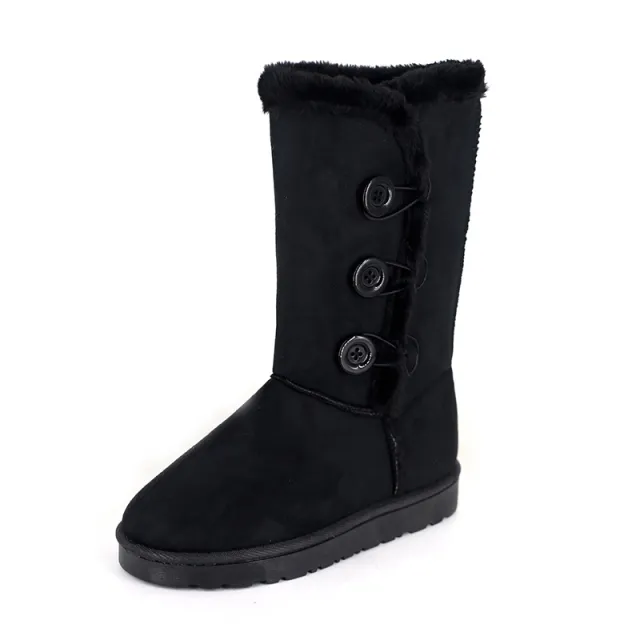 High Cotton padded Shoes Thickened Warm Snow Boots Black - Shop at LoveMi