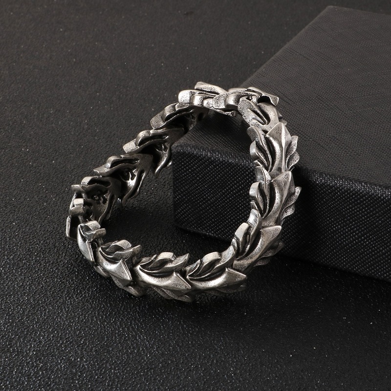 European And American-style Trendy Personalized Stainless-steel Skeleton Chain Mens Titanium Steel Bracelet