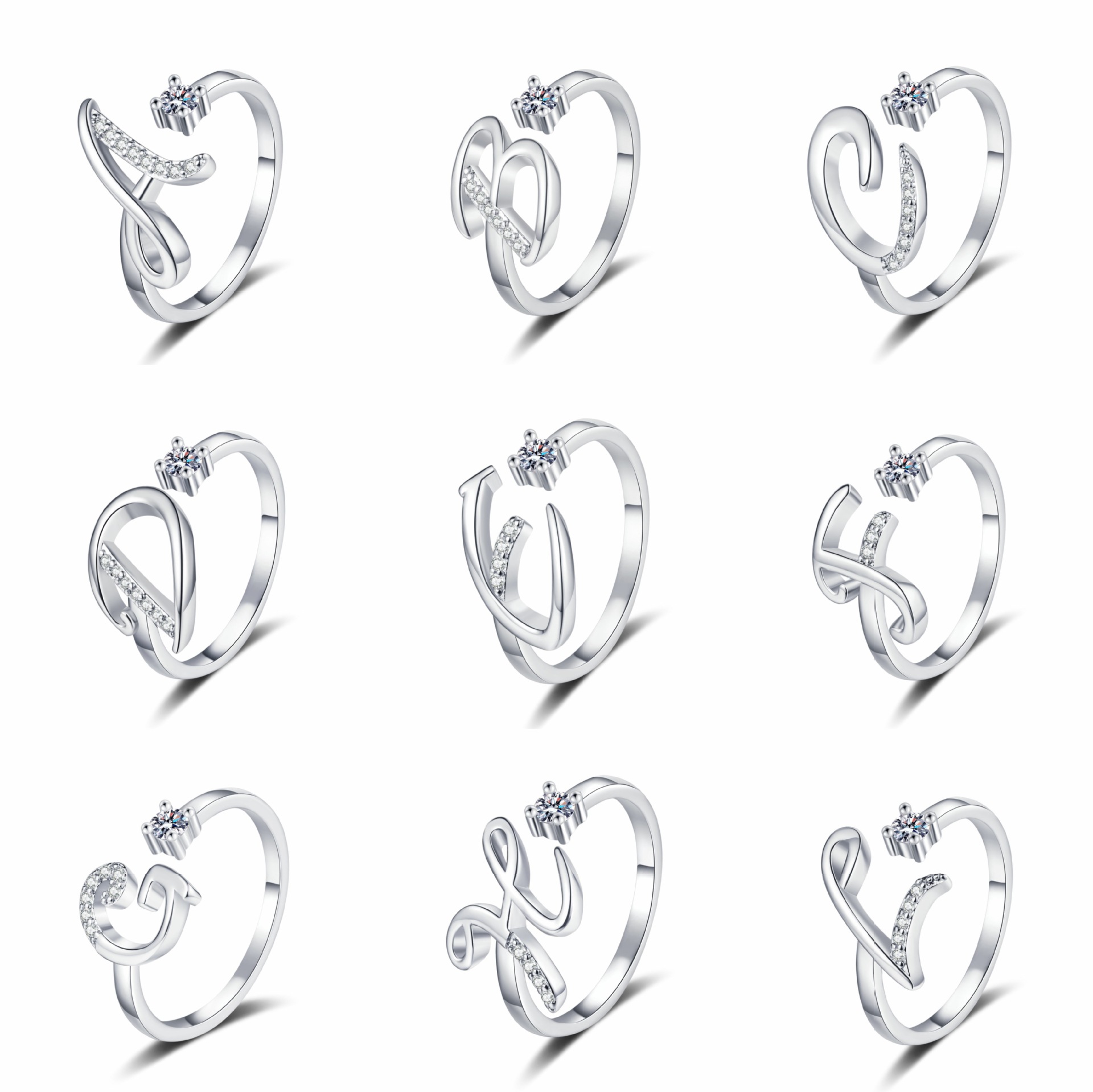 26 English Letters Affordable Luxury Fashion All-Match Ring