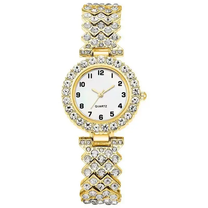 Fashion Jewelry 2pcs Luxury Fashion Women Watch Set Silver Strap Ladies Quartz