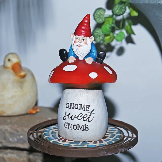 Garden Sitting Mushroom Decoration Garden Courtyard Elf Sculpture Landscape Decorations F515540A - Shop at LoveMi