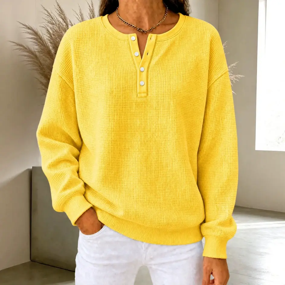 New Solid-color Pullover Casual Top