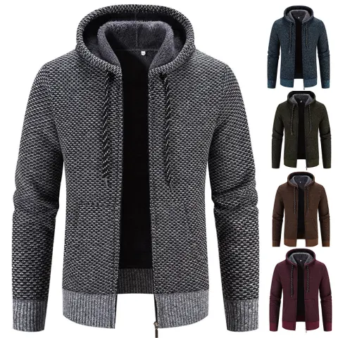 Winter Coat Zipper Closure Solid Color Long Sleeves Drawstring
