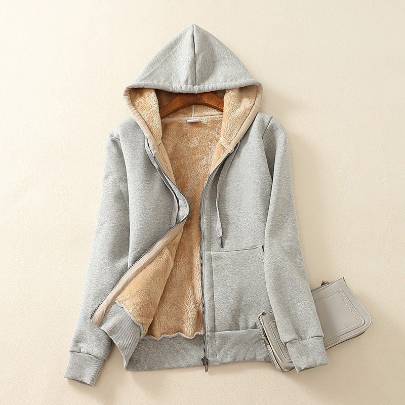 Fleece-lined Thickened Hooded Fashion Sweatshirt For Women — product photo 8