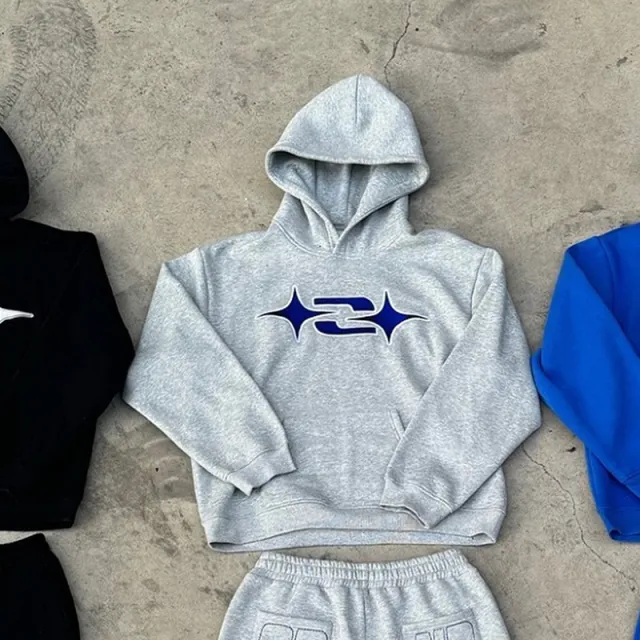 Autumn And Winter Casual Retro Hip hop Sportswear Fashionable Hoodie Gray - Shop at LoveMi